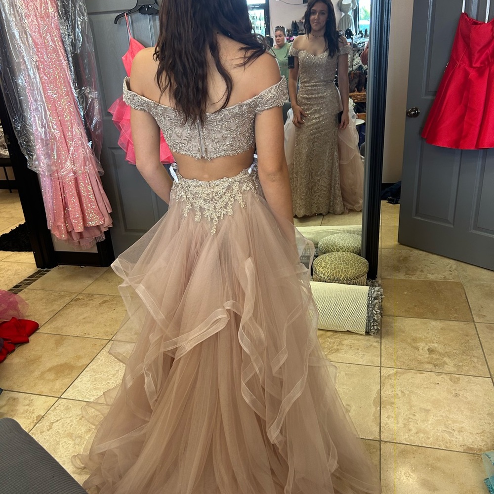 Elegant Off-Shoulder Gown in Blush